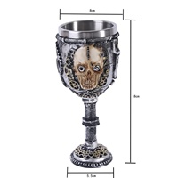 Gobelet fantaisie 3D en résine avec doublure en acier inoxydable, Dragon, Loup, Crâne, Hibou, Steampunk, Calice, Bière, Whisky, Cadeau pour bar à domicile, Vente en gros
