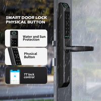 Cerradura Inteligente Delgada de Aleación de Aluminio IP65 Resistente al Agua con Huella Dactilar, RFID, Entrada sin Llave, Contraseña Temporal, Tuya BLE WiFi APP para Hotel
