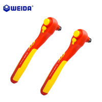 WEIDA 1000V VDE 절연 12.5mm 사출 성형 래칫 렌치 전문 수공구 IEC 60900 스패너 WH48345