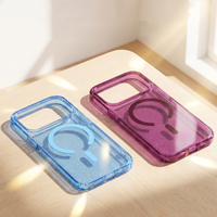 Coque de téléphone magnétique transparente anti-jaunissement pour iPhone 18, coque de téléphone transparente scintillante pour iPhone 18 17 Pro Max