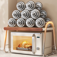 Support de four à micro-ondes en bois pour cuisine, étagère de rangement en MDF avec plateau en bois