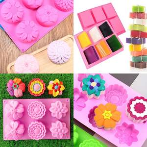 Moldes de silicona para jabón con flores en relieve de 6 cavidades con diferentes formas de flores para jabón hecho a mano galleta pudín <span class=keywords><strong>Teacake</strong></span> Jelly - Product Image 3