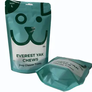 Bolsas de embalaje de alimentos para animales de grado alimenticio, bolsa de plástico para embalaje de ventana transparente, bolsa personalizada para alimentos de plástico