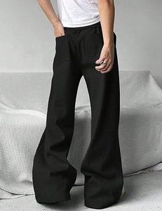 Pantalon ample évasé taille haute pour <span class=keywords><strong>homme</strong></span>, bas de <span class=keywords><strong>Jogging</strong></span>, vêtement de rue, <span class=keywords><strong>Hip</strong></span> <span class=keywords><strong>Hop</strong></span>, survêtement évasé à jambes larges - Product Image 3