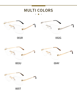 Tùy Chỉnh Unisex Rắn Thép Không Gỉ Kính Quang Học Thời Trang Hình Chữ Nhật Không Có Vành Kinh Doanh Khung - Product Image 4