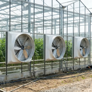 Ventilador de Extracción para Agricultura, Ventilador de Pared de Alto Volumen de Aire, para Invernaderos y Granjas de Cerdos, Fibra de Vidrio de Alta Resistencia, IP55, 48'' - Product Image 1
