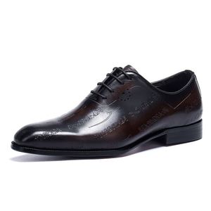 Zapatos Oxford Formales de Estilo Italiano para Hombre, Hechos a Mano con Cordones de Cuero Genuino, Punta Puntiaguda, Transpirables, Antideslizantes y Ligeros - Product Image 2