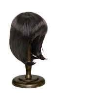 Support de présentation de perruques en bois de luxe écologique de style antique, facile à assembler, pour les magasins de détail et les salons de coiffure