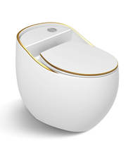Toilette colorée en forme d'œuf, nouveau design, ligne dorée, sangle de cuvette de toilette, placard à eau, siphonique, toilette monobloc