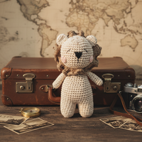 Peluche animale faite à la main au crochet, produit fini, pur coton, ornements mignons, jouets cadeaux, pour les enfants de 7 à 14 ans