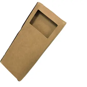 Пользовательская печать логотипа маленькая крафт-бумага Бытовая электроника упаковочная коробка с прозрачным окном