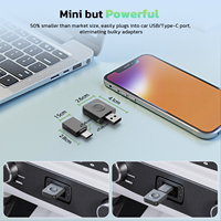 Kabelloser CarPlay-Adapter, Superschnelles Upgrade Mini 2-in-1 Carplay & Android Auto von Kabelgebunden zu Kabellos Adapter mit OTA-Unterstützung