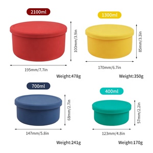 Không độc hại <span class=keywords><strong>BPA</strong></span> Free Silicone container lưu trữ thực phẩm tái sử dụng Silicone Bento Hộp Ăn Trưa Container có nắp đậy - Product Image 6