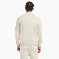 Decheng – sweat-shirt à capuche épais de qualité supérieure pour homme, pull Beige à fermeture éclair, pull en cachemire, 1/4