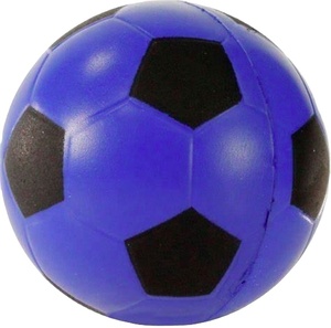 Ballon anti-stress de football miniature en mousse PU avec logo personnalisé, cadeaux promotionnels en gros, ballon anti-stress de football miniature bleu - Product Image 1
