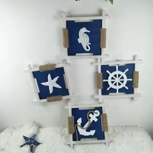 地中海广场悬挂艺术浮雕海星铁锚海马舵手3D壁挂房幼儿园装饰