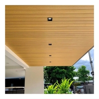 Azulejos de techo para exteriores Panel de techo de PVC ASA Revestimiento de pared exterior impermeable con grano de madera 3D