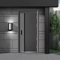 Porte d'entrée en acier moderne Appartement Extérieur Porte principale avant Serrure intelligente Style à ouverture battante Sécurité renforcée Anti-balles