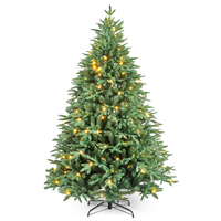 Sapin de Noël Artificiel Écologique de Haute Qualité 180 cm avec Ornements Suspendus et Nœuds Décoratifs pour Usage Intérieur, Vitrine et Photos