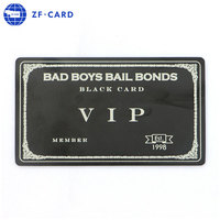 Carte de membre VIP personnalisée d'usine, carte professionnelle noire premium NFC RFID avec puce, carte PVC fabriquée par le fabricant