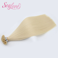 Extensions de cheveux humains de haute qualité en gros (couleur claire) 16 pouces # 60 extensions de cheveux à pointe en V