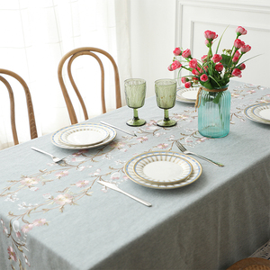 Manteaux De Mesa Bordados Manteau De <span class=keywords><strong>Lino</strong></span> Bordado Carré Broderie Tissu Brodé Nappe Nappe Pour Table À Manger - Product Image 4