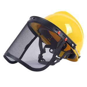 Casque de sécurité en ABS avec grille métallique pour taille-haie et masque facial avec protection anti-éclaboussures pour travaux de construction - Product Image 1