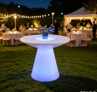 Table de cocktail haute CAIQI à LED RGB lumineuse, étanche et rechargeable, design moderne, pour usage commercial, hôtels et sous-sols
