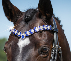 Bandeau de sourcil en cristal brillant en forme de V pour chevaux, accessoire de bride équestre en cuir de haute qualité, vente en gros OEM, fabricant indien - Product Image 5