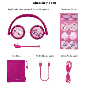 Auriculares supraaurales para niños, sin BPA, respetuosos con la piel, inalámbricos, Bluetooth, para juegos, con micrófono, sonido claro, para uso escolar - Product Image 1