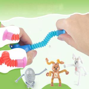 CHENXI New Design <b>Easter</b> Series Suction <b>Cup</b> Toy Creative Fun Telescopic Kawaii Rabbit Pop Tubes Educational Fidget Toys for Kids - Product Image 3