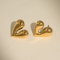 Boucles d'oreilles tendance MYNECK, uniques, plaquées or 18 carats PVD, en acier inoxydable, style coréen classique, mignonnes, pour fans d'idols, bijoux streetwear