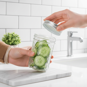Bocaux en verre de qualité supérieure pour caviar et confitures, avec col en verre, écologiques, résistants à la chaleur, pour le stockage de gelées, bonbons et aliments pour bébés - Product Image 5