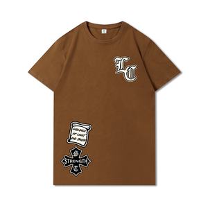 Jersey de cuello redondo de algodón 100% de alta calidad, gran oferta de verano, Camiseta con estampado de energía oscura de estilo callejero, diseño personalizado, tela ODM lavada - Product Image 5