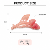 Pince à cheveux en acétate translucide effet ombré motif requin, grande pince à mâchoires pour femme, accessoires capillaires de haute qualité pour le printemps