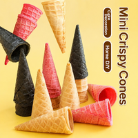 Mini cornets croustillants pour décoration de gâteaux, desserts, vente en gros, 1 pièce par boîte, marque HZH, origine Henan, forme circulaire