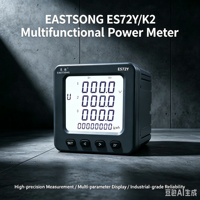Compteur d'énergie électrique multifonctionnel triphasé EastSong ES72Y/K2, classe 0.5, 2DI+2DO, écran LCD numérique à 8 chiffres, compteur de puissance