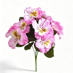 Magnifique Bouquet Artificiel de Pansy à Branche Unique Rose Blanc Bleu Orange – Composition Florale Décorative pour la Maison et le Bureau - Product Image 1