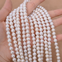 Perles de culture authentiques AAA 7-8mm, presque rondes, gemmes lâches, lustre supérieur, peau nette, pour bagues, boucles d'oreilles et pendentifs haut de gamme