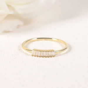 Fournisseur de confiance respectueux Bijoux en diamants de laboratoire en gros Bagues empilables en diamant baguette en <span class=keywords><strong>or</strong></span> 14 carats Bague en <span class=keywords><strong>or</strong></span> <span class=keywords><strong>750</strong></span> au personnalisé - Product Image 3