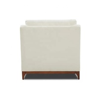 Canapé d'angle en cuir véritable et fauteuil d'appoint en tissu bouclé, design nordique italien moderne, pour projets hôteliers et appartements