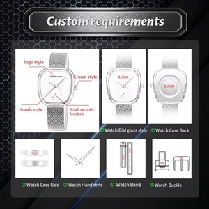 Montre personnalisée d'usine avec logo, design minimaliste unisexe, étanche, pour homme, en acier inoxydable, pour affaires - Product Image 4