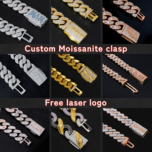 Statement Custom Clasp 20mm Cuban Link <b>Chain</b> <b>Iced</b> <b>Out</b> 925 Sterling Sliver Vvs Moissanite Unique Cuban <b>Chain</b> - Product Image 6