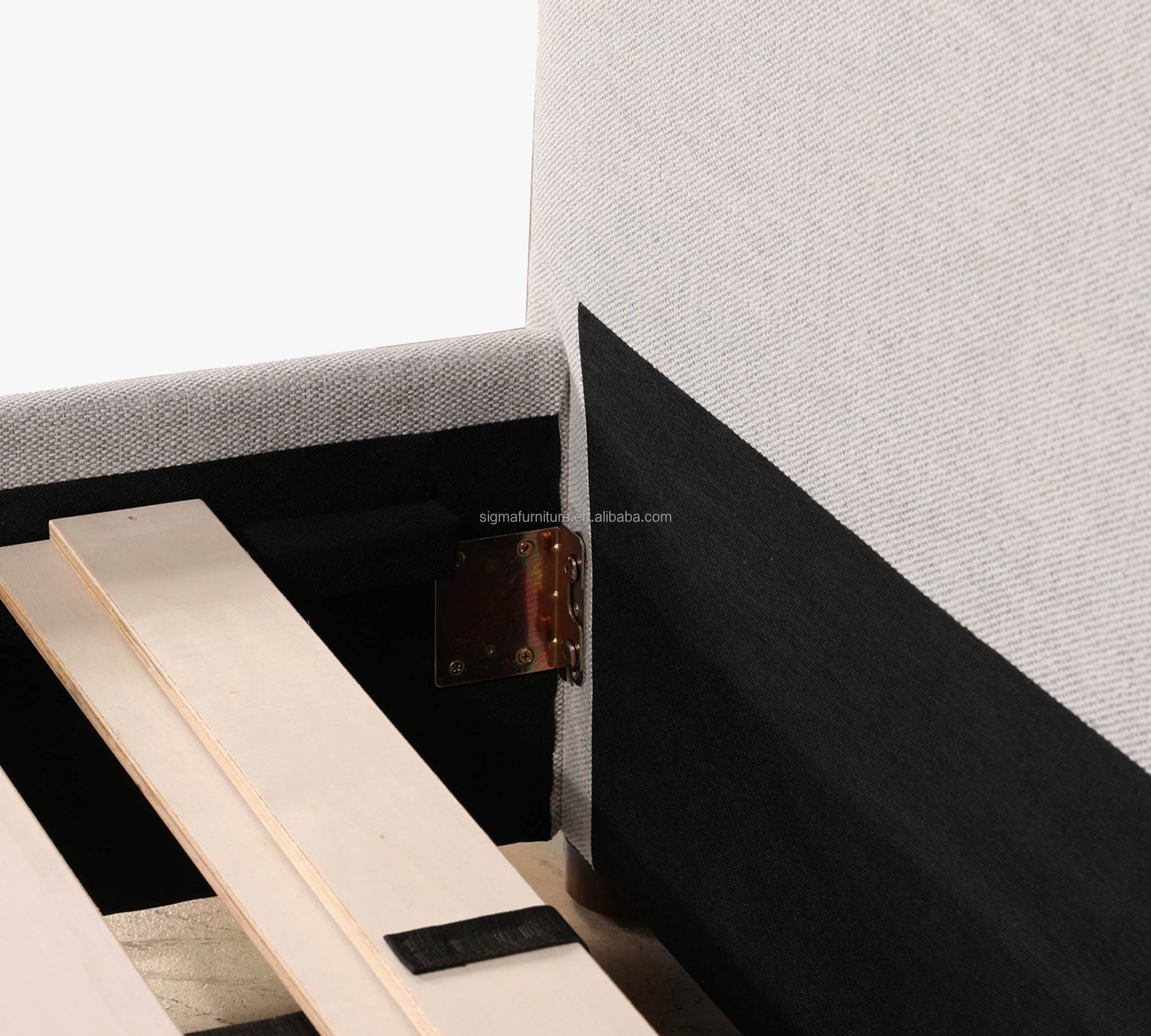 Modern high quality bakersfield upholstered platform bed with wide headboard