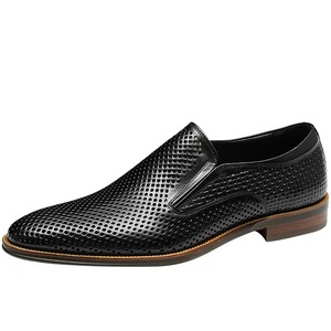 Chaussures en cuir à cellules ouvertes pour hommes, cuir véritable, ajustement réglable, pour tenue de ville, respirantes, sandales à enfiler - Product Image 1