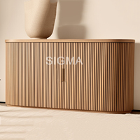 Moderner Minimalistischer Massivholz-Aufbewahrungsschrank Sideboard Naturfinish für Innenräume Esszimmer Wohnzimmer Hotel-Möbel