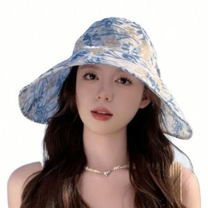 Sombrero de Sol de Verano para Mujer, Ala Ancha, Estampado Colorido, Ligero, Transpirable y Plegable - Product Image 3