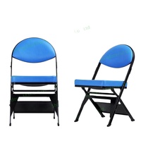 Chaise pliante durable en métal Chaise pliante pour équipe de basket-ball Chaise de sport pliante avec logo personnalisé