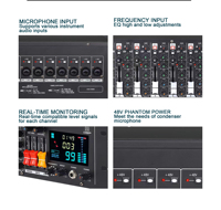Console de mixage audio professionnelle XTUGA UT9FX 9 canaux en métal pour montage en rack avec 99 effets DSP et entrées XLR