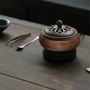 Brûleur Bakhoor en bois d'inspiration arabe Décor de Ramadan Brûleur Bakhoor en bois arabe Décor Ramadan Décoration intérieure Accent Ramadan Décor - Product Image 1